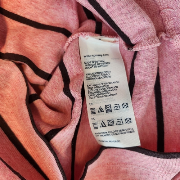 Tommy Hilfiger Pink Striped V neck Sweater Size XS - Picture 7 of 7
